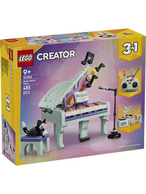LEGO® Creator 3 en 1 31392 Décoration musicale : Piano avec chat