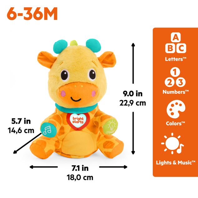 BRIGHT STARTS Interaktivna edukativna igračka Chat &amp; Cuddle Giraffe™, 6m+