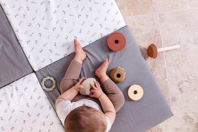 Tappetino da gioco pieghevole imbottito per bambini 5 in 1, Bunny
