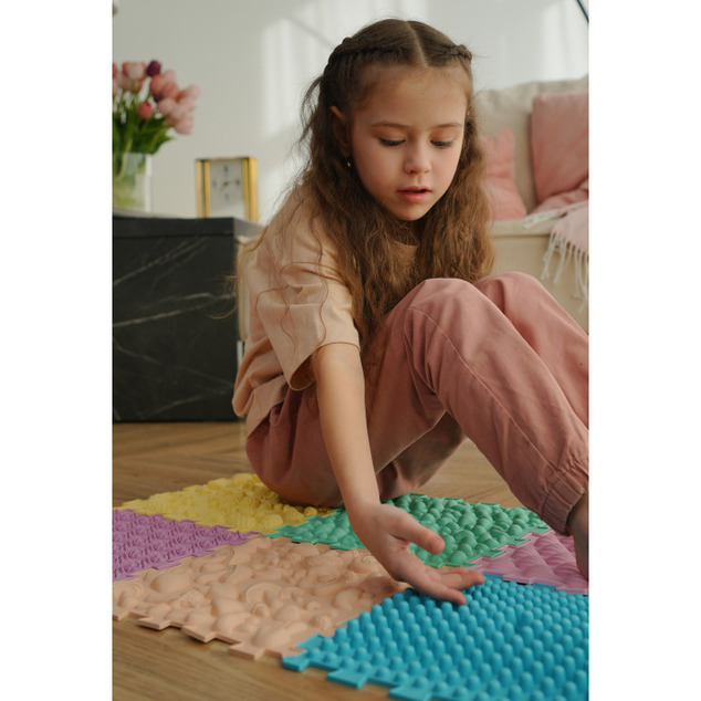 Ortek Masážna podložka Puzzle Mix Pastel 6 prvkov