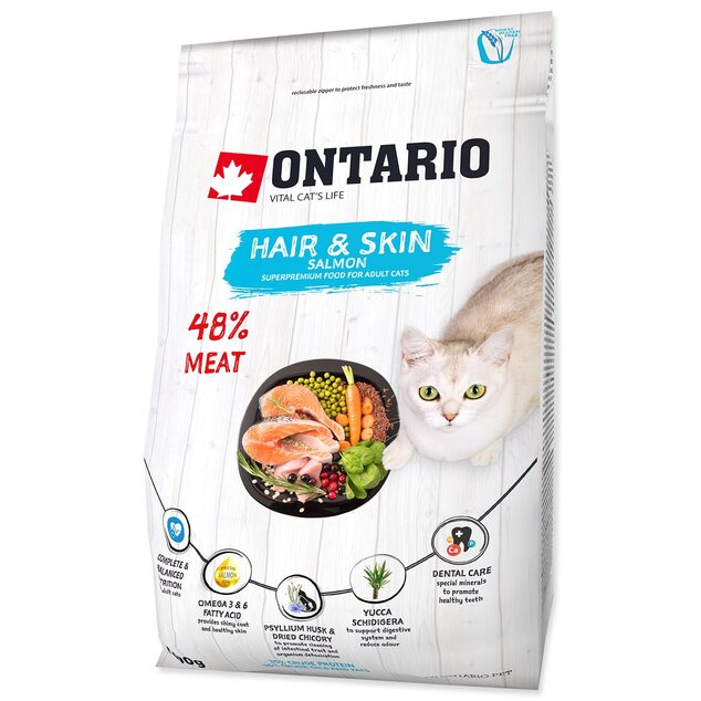 Krmivo Ontario Cat Hair &amp; Skin 0,4kg