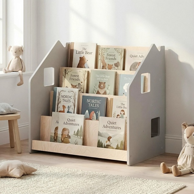 BusyKids Stojan na knihy šedý