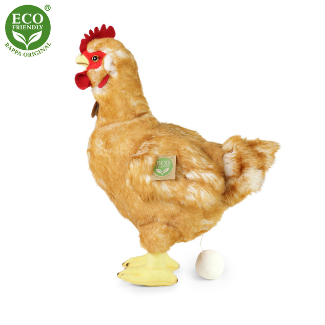 Plyšová sliepka stojaca 34 cm s vajcom ECO-FRIENDLY