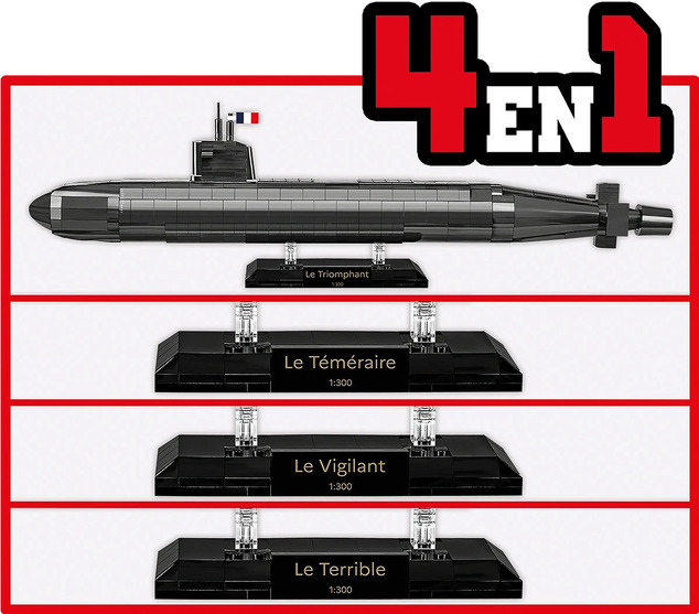 Cobi 4859 Armed Forces Sous-marin SNLE 4v1, 1:300, 643 k, 2 f