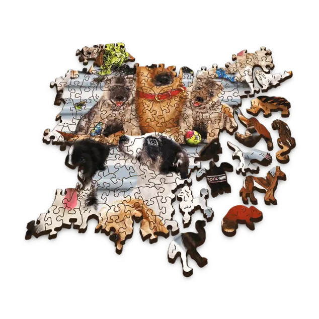 Trefl Drevené puzzle 1000 - Psie priateľstvo