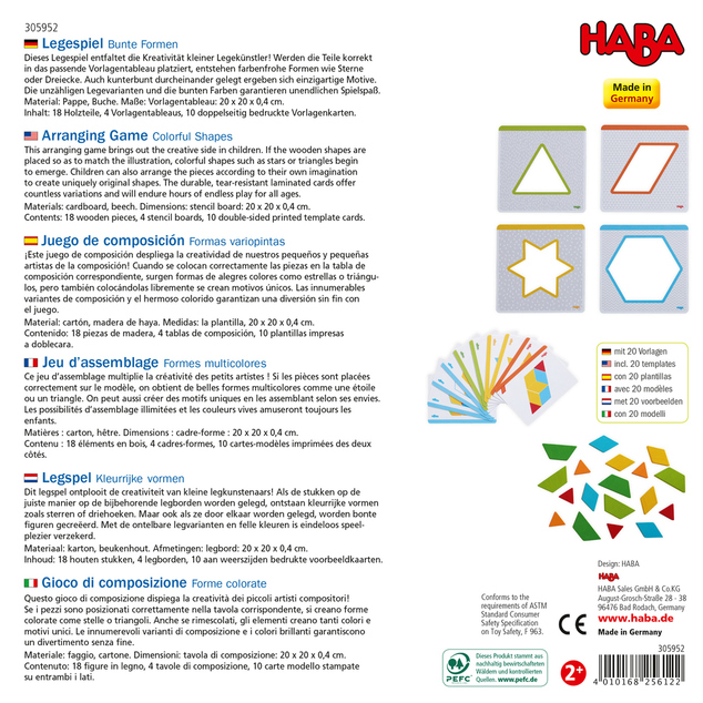 Haba Fa játék előkép kártyákkal Origami Formák 2 éves kortól