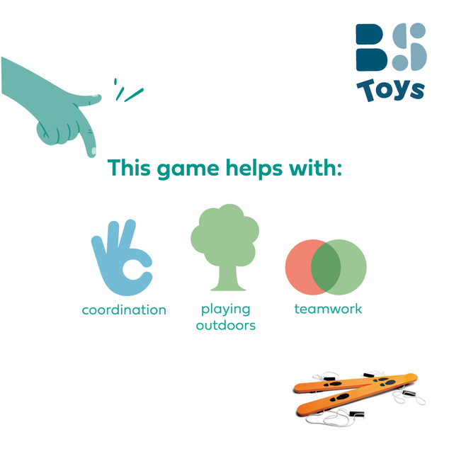 BS Toys Drevené turistické lyže
