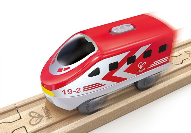 Hape Lokomotíva Intercity na batérie, červená