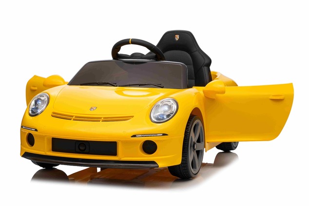 Elektrické autíčko RUF GT 12V, žlté, Otváracie dvere, 2.4 GHz diaľkové ovládanie, LED svet