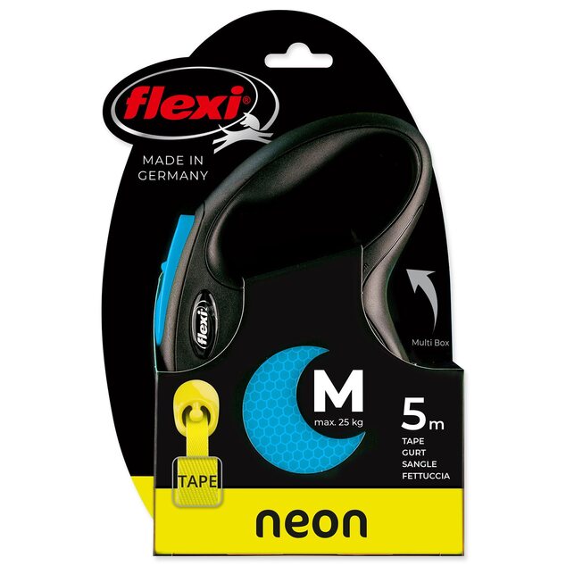 Samonavíjacie vodítko pre psy Flexi New Neon Tape M 5 m modré