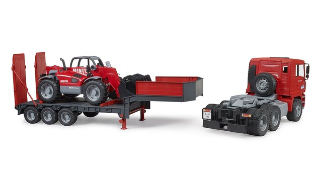 Bruder 2774 Remolque MAN TGA con cargadora telescópica Manitou