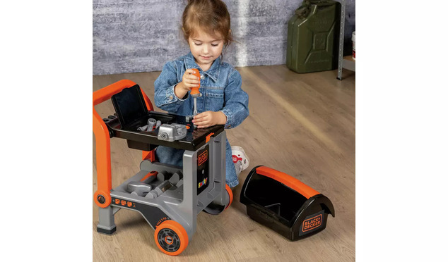 Smoby B&amp;D Dielenský vozík s boxom na náradie