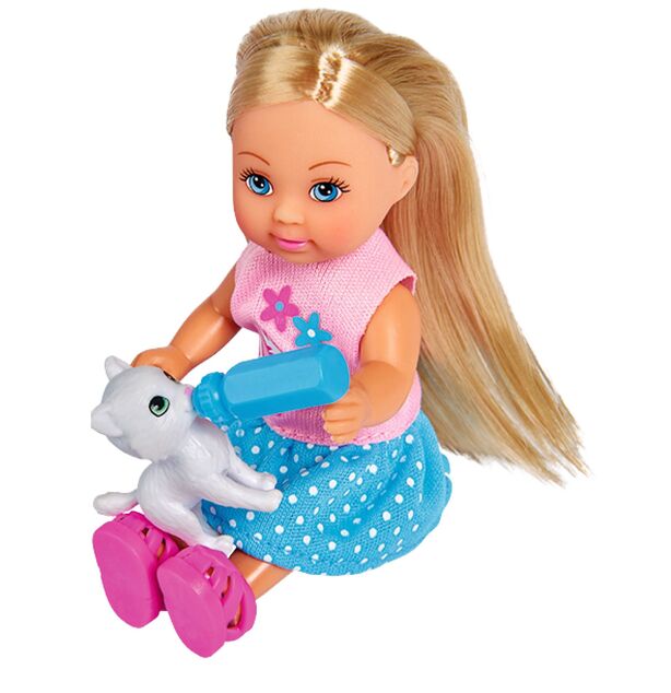 Bábika Evička s kočíkom pre mačičky