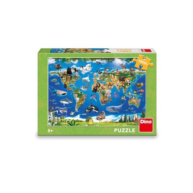 Puzzle Mapa zvierat 100 XL dielikov