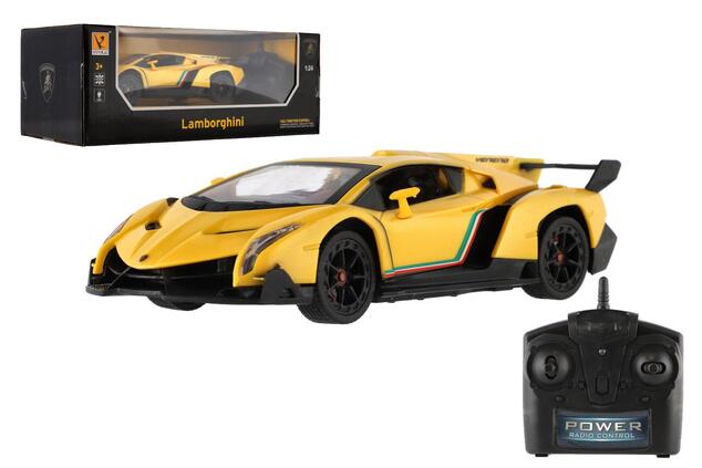 Auto RC Lamborghini plast 20cm 2,4GHz na diaľ.ovládanie so svetlom na batérie