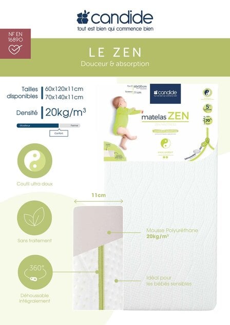 Materasso Zen 60x120x11 cm