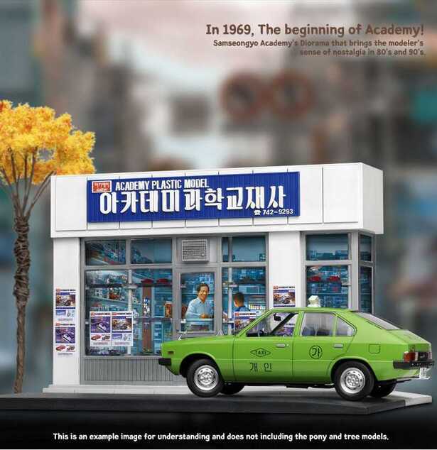 Modellkészlet épület 15616 - ACADEMY PLASTIC MODEL SHOP 1969 (1:24)
