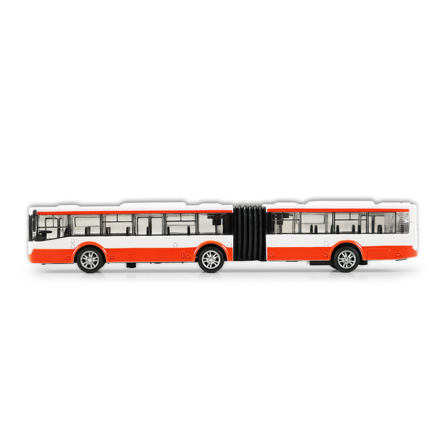 Kovový kĺbový autobus červený 18 cm