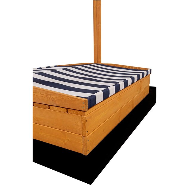 Detské drevené uzatvárateľné pieskovisko s lavičkami a strieškou Baby Mix 120x120 cm