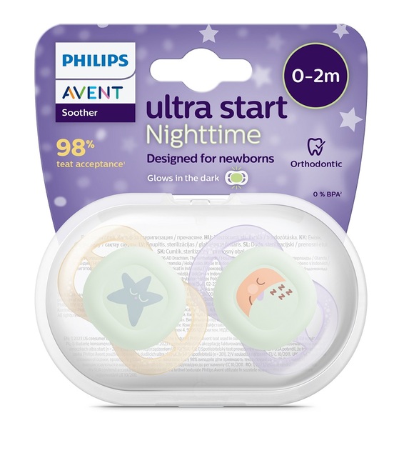 Philips AVENT Cumlík Ultrastart nočný 0-2m dievča 2 ks
