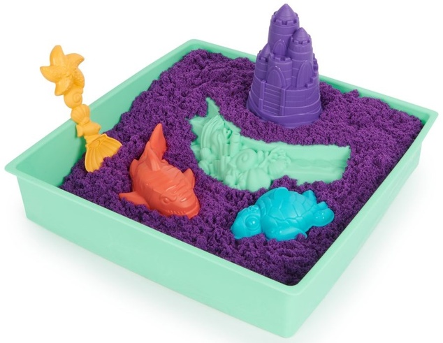 Kinetic sand scatola di sabbia liquida con tappetino viola