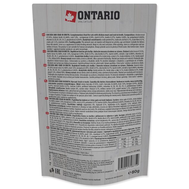 Kapsička Ontario kura a krab vo vývare 80g