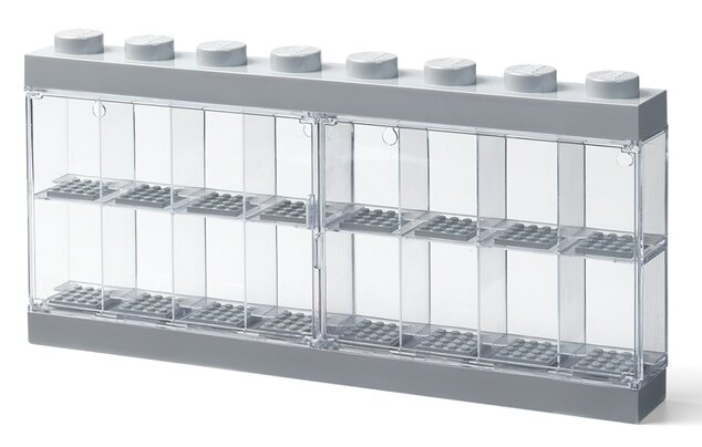 LEGO® zberateľská skrinka na 16 minifigúriek - šedá