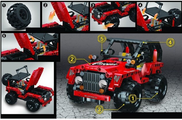 Stavebnica auto terénne RC na diaľkové ovládanie 23 cm