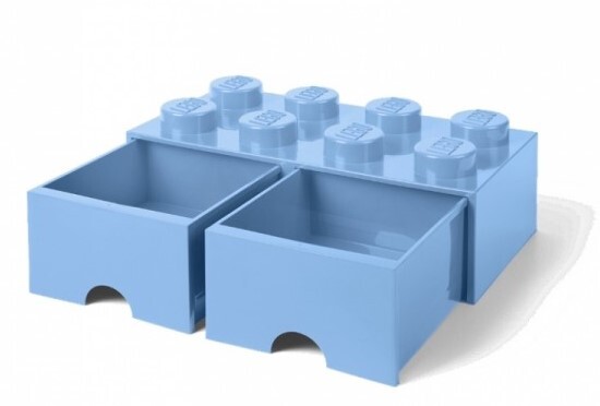 LEGO® úložný box 8 - so zásuvkami bledomodrá 250 x 500 x 180 mm