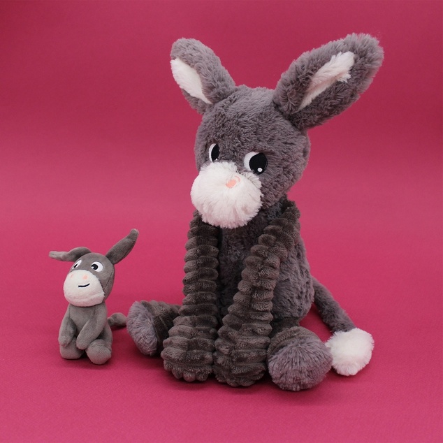 PTIPOTOS Plüsch-Esel Poitou grau - Mama mit Baby