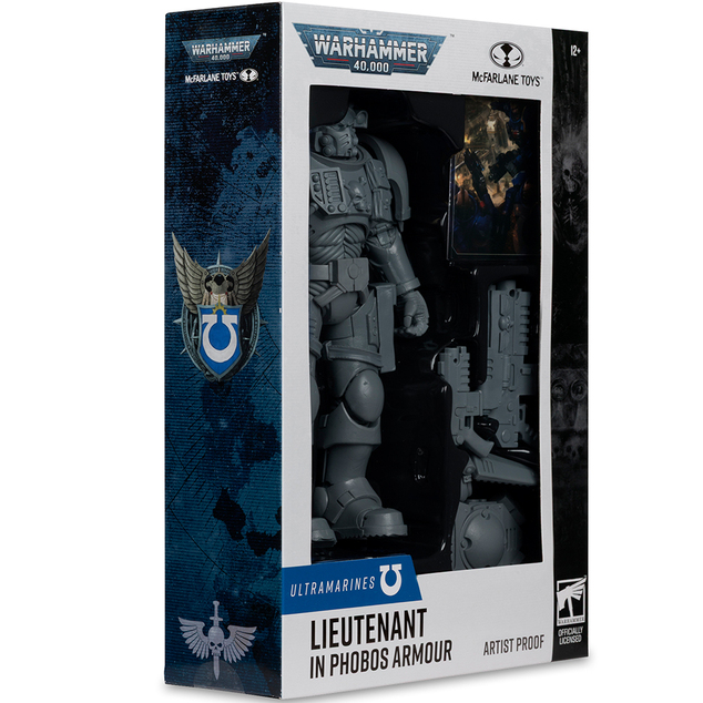 McFarlane figura Warhammer 40,000 Hadnagy Phobos páncélban szürke