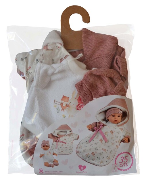 Llorens M636-50 oblečenie pre bábiku bábätko  NEW BORN veľkosti 35-36 cm s doplnkami