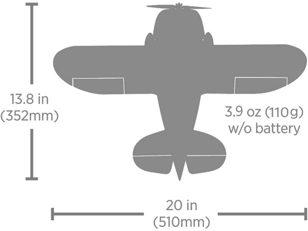 E-flite Gee Bee R-2 0.51m AS3X SAFE Select BNF Basic