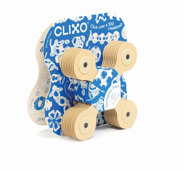 CLIXO Designer Beige &amp; Grey - magnetisches Bausteinspielzeug 9-teilig