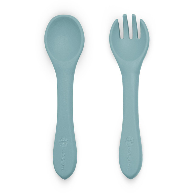 PETITE&amp;MARS Príbor silikónový Take&amp;Match Frosted Sky 6m+