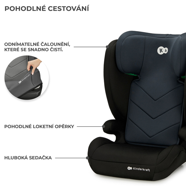 KINDERKRAFT Asiento de coche i-Spark i-Size 100-150 cm Negro