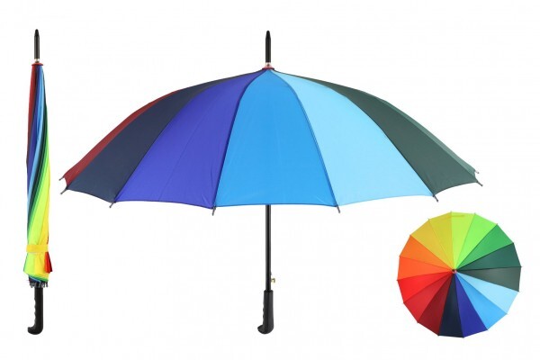 Dáždnik vystrelovací dúhový 78cm kov/látka