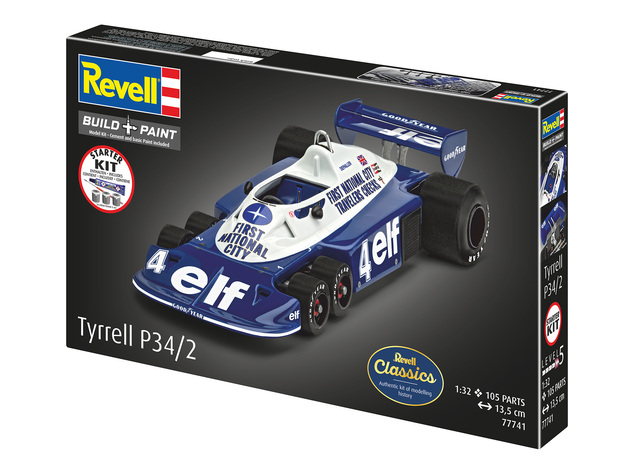 Starter Kit autó 77741 - Tyrell P34/2 6-Kerekű (1:32)