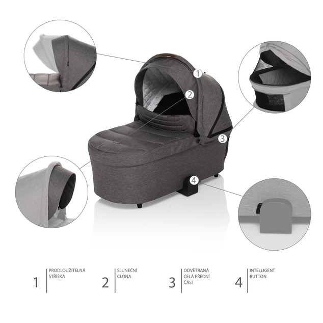 Set kočík Move Cross 2 + korba XL + adaptér, All Black
