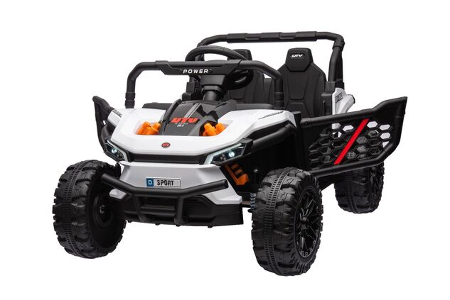 Elektrické autíčko UTV Small 12V, biele, Pohon zadných kolies, 12V batéria