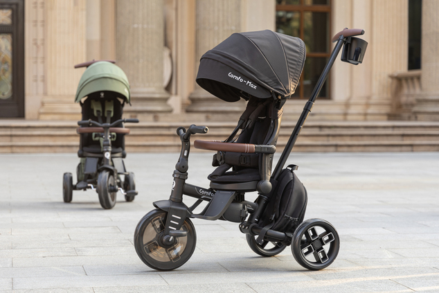 QPLAY Trojkolka Comfo Max Grey, 8 v 1, vek 10-72 mesiacov