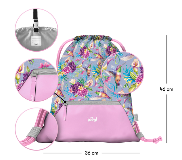 BAAGL Vrecko s priehradkou na zips Kolibrík