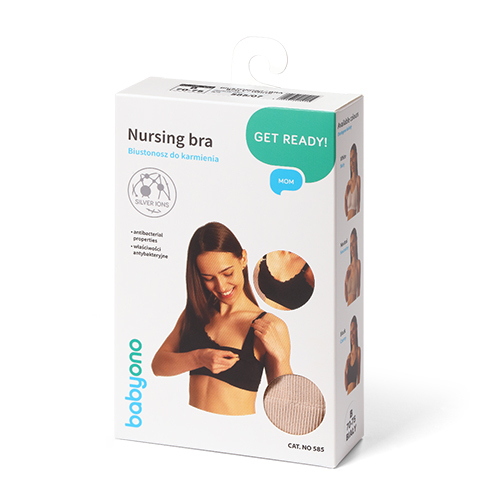 BABYONO Сутиен за бременни и кърмачки бял размер E80-85