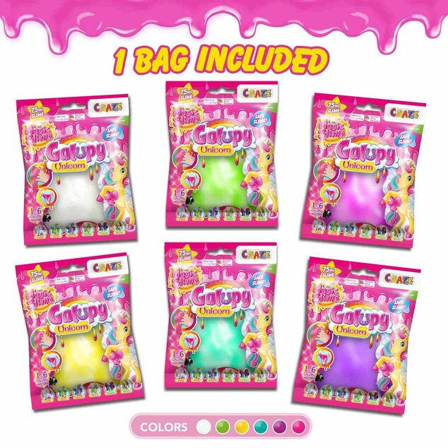 CRAZE slime magico con sorpresa Galupy Unicorn (mix colori)