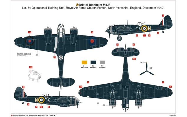 Classic Kit letadlo A04059 - BISTOL BLENHEIM MK1f (1:72)