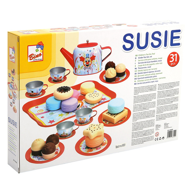 Bino Detský čajový set, červený