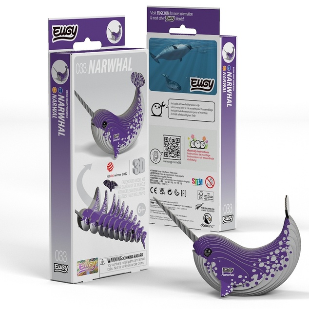EUGY Narvalo 3D puzzle in cartone