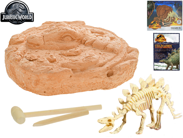 Jurassic World-Set, formen Sie ein Stegosaurus-Skelett mit Zubehör