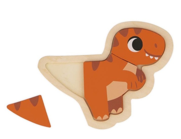 Janod Drevené vkladacie puzzle Dinosaury 4v1 Dino