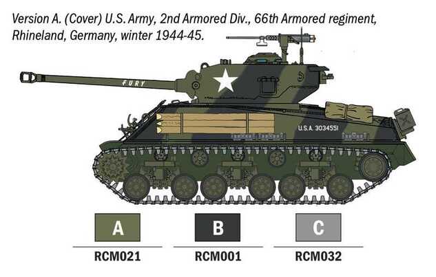 Modellbausatz Panzer 75001 - M4A3E8 Sherman Fury (1:56)